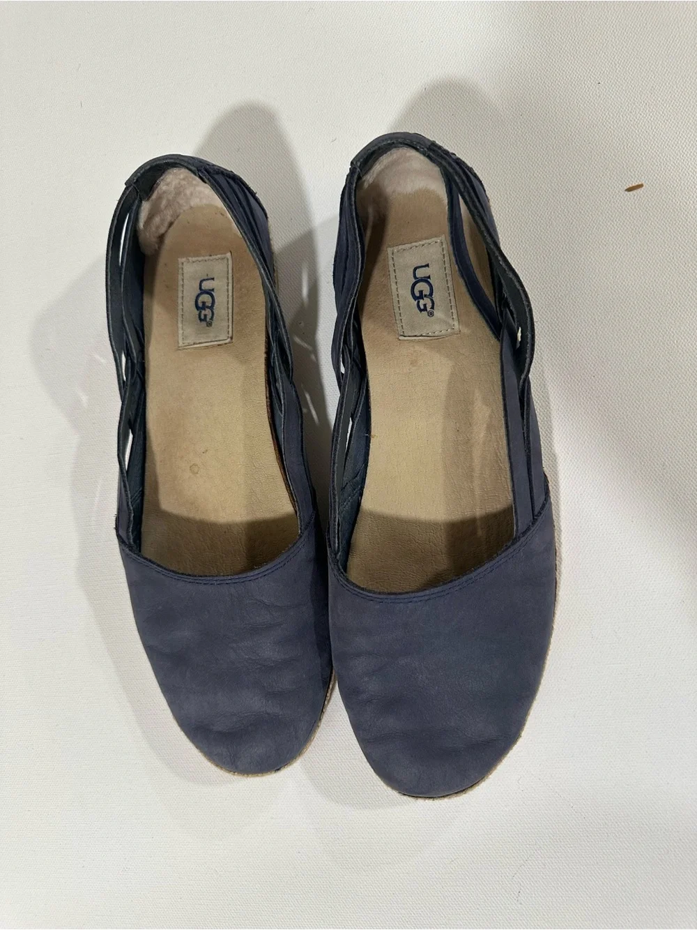 UGG Tippie Navy Blue Nubuck Espadrille Flats Women's Size 10